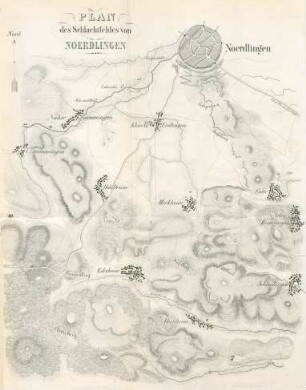 Plan des Schlachtfeldes von Noerdlingen