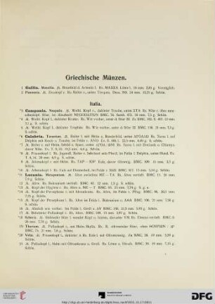 Griechische Münzen (Nr. 1-116)