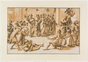 Ananias fällt tot um (nach Raffael)