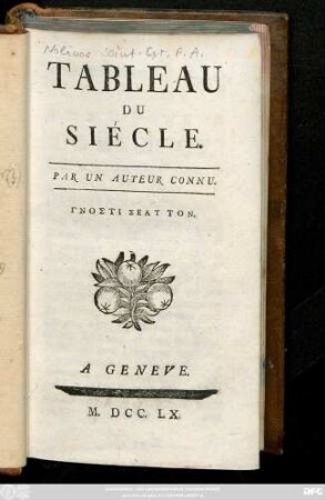 Tableau Du Siècle