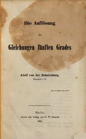 Die Auflösung der Gleichungen 5. Grades