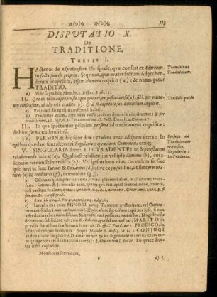 Disputatio X. De Traditione