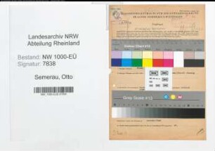 Entnazifizierung Otto Semerau, geb. 12.07.1900 (Beamter)