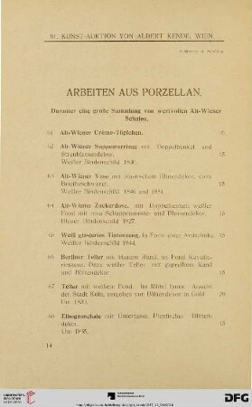 Arbeiten aus Porzellan (Nr. 61-162)