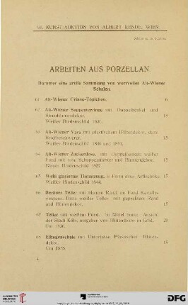 Arbeiten aus Porzellan (Nr. 61-162)