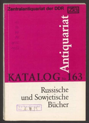 Nr. 163: Russische und sowjetische Bücher