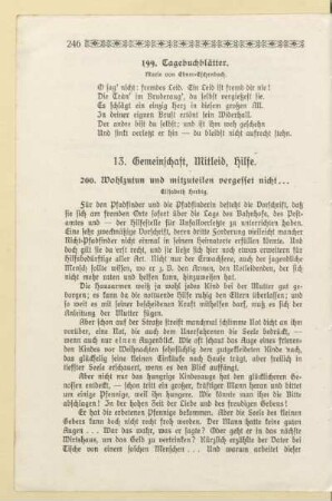 13. Gemeinschaft, Mitleid, Hilfe