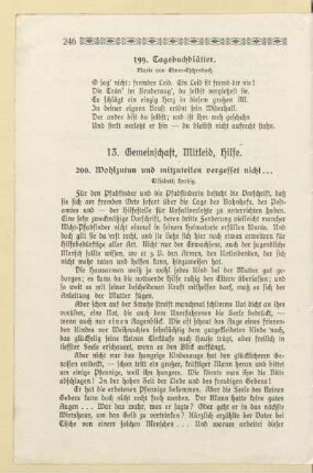 13. Gemeinschaft, Mitleid, Hilfe