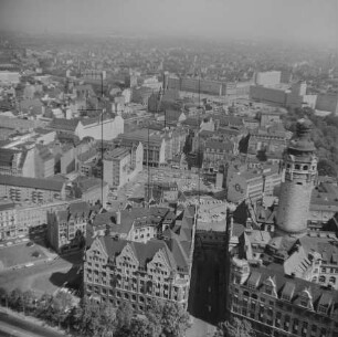 Innenstadt von Leipzig : Blick vom Neuen Rathaus Richtung Nordosten