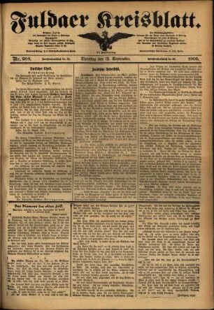 Ausgabe vom Dienstag, den 12. September 1905.