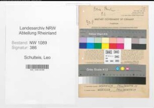 Entnazifizierung Leo Schulteis , geb. 12.12.1909 ()