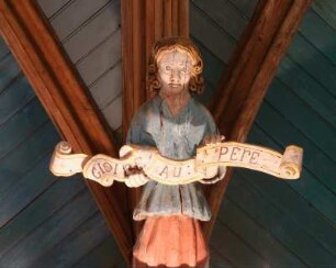 Frankreich. Bretagne. Morbihan. Chapelle Saint Fiacre. 15 Jahrhundert. Deckenkonstruktion. Detail
