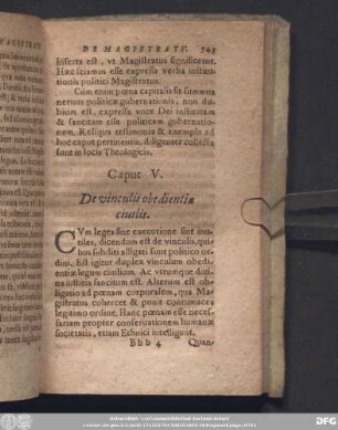 Caput V. De vinculis obedientiae civilis.