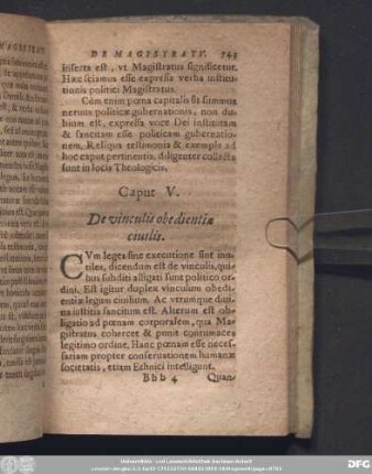 Caput V. De vinculis obedientiae civilis.