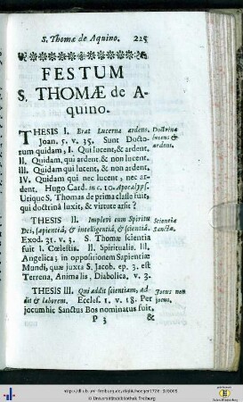 Festum S. Thomae de Aquino.