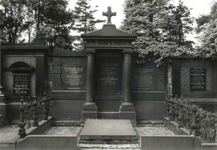 Wandgrabmal : Dresden. Striesener Friedhof. Wandgrabmal für Klara (gestorben 1889) und Karl Gottlob Kleber (gestorben 1917), Stein