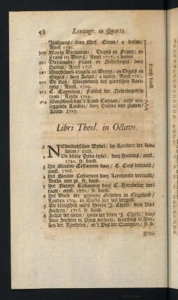58-86, Libri Theol. in Octavo