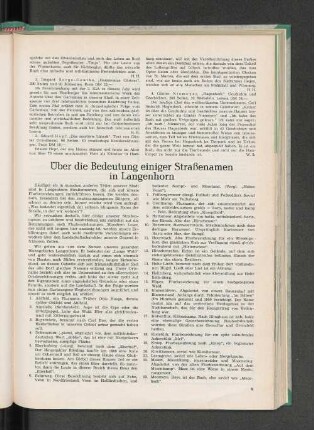 Über die Bedeutung einiger Straßennamen in Langenhorn