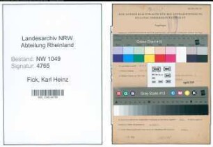 Entnazifizierung Karl Heinz Fick , geb. 15.08.1917 (Polizist)