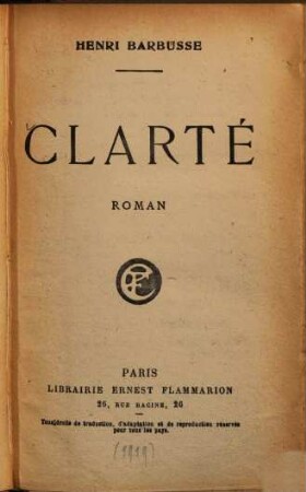 Clarté : roman