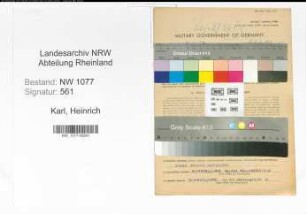 Entnazifizierung Heinrich Karl , geb. 02.10.1920 (Arbeiter)