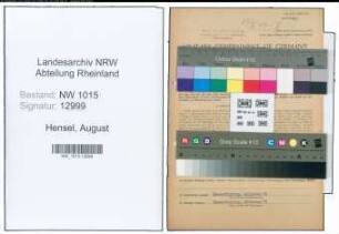 Entnazifizierung August Hensel , geb. 13.07.1904 (Kaufmaennischer Angestellter)