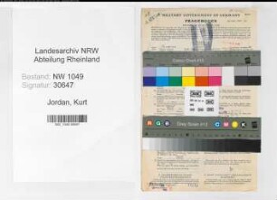 Entnazifizierung Kurt Jordan , geb. 15.03.1893 (Regierungsinspektor)