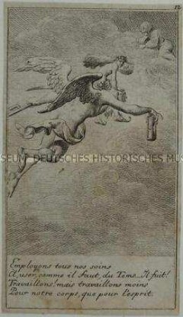 Illustration aus dem Lauenburger genealogischen Kalender von 1780 (12. Blatt), "Employons tous nos soins ..."