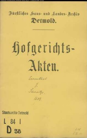 Derenthal, Johann gegen Bernd Schwartze - Schuldforderung