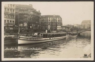 Ansichtskarte Schiffe im Landwehrkanal, „An der Kottbuser Brücke“