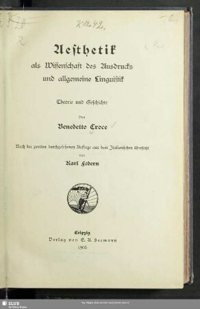 Ästhetik als Wissenschaft des Ausdrucks und allgemeine Linguistik : Theorie und Geschichte