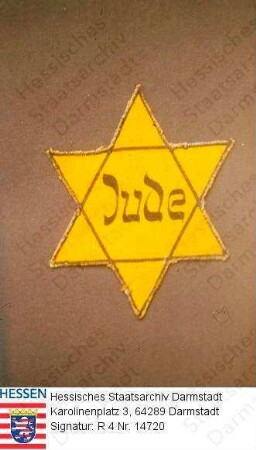 Bevölkerungsgruppen, Juden / Antisemitismus, 'Gelber Stern' - Judenstern-Stoffaufnäher, seit 1941 Vorschrift zum Tragen an der äußeren Kleidung