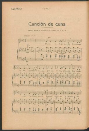 Canción de cuna : Letra y música de Alberto Williams, Op. 67 N° 12