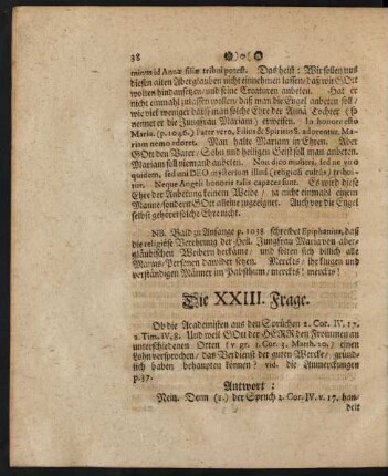 Die XXIII. Frage