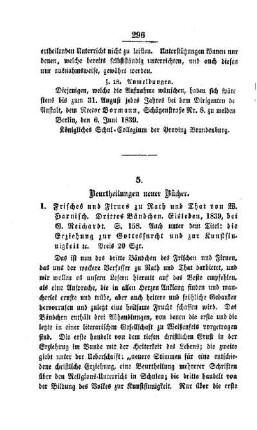 Beurtheilungen neuer Bücher