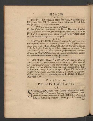 Caput IV. De Diis Hastatis
