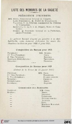 Liste des membres de la Société