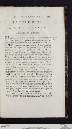 (Lettre CCXI - CCXV)