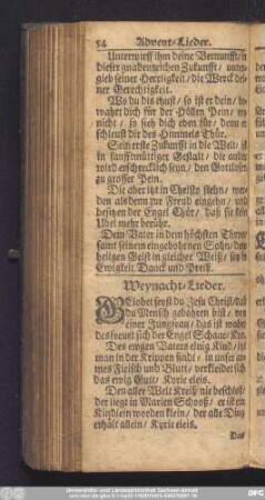 Weyhnacht-Lieder.