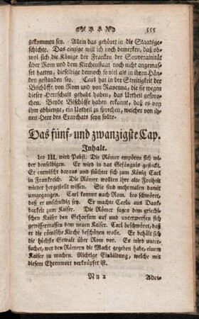 Das fünf- und zwanzigste Cap.