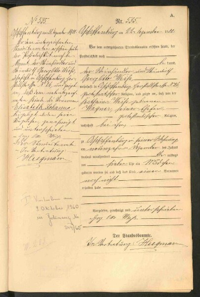 Standesamtsbuch der Stadt Aschaffenburg: Geburten 365/1900 - 184/1901