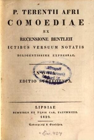 P. Terentii Afri Comoediae
