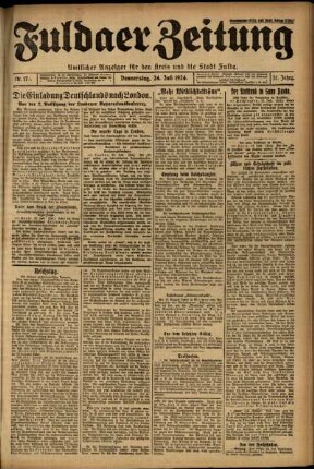 Erste Ausgabe vom Donnerstag, den 24. Juli 1924.