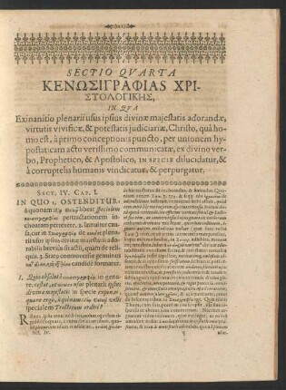 Sectio Quarta