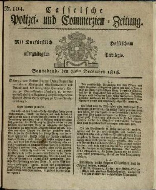 Nr. 104, Sonnabend, den 30sten December 1815
