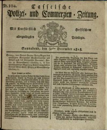 Nr. 104, Sonnabend, den 30sten December 1815