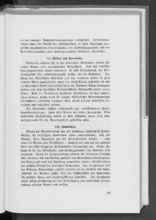 VI. Polizei und Feuerwehr.