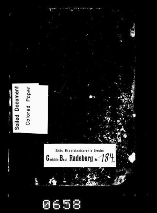 Hypothekenbuch von Seifersdorf (bei Radeberg)