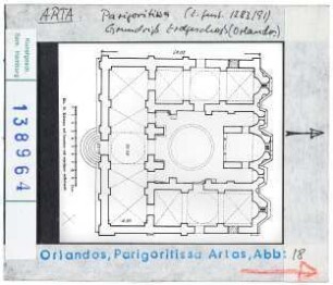 Arta. Kirche der Madonna Parigoritissa, Grundriss Erdgeschoss