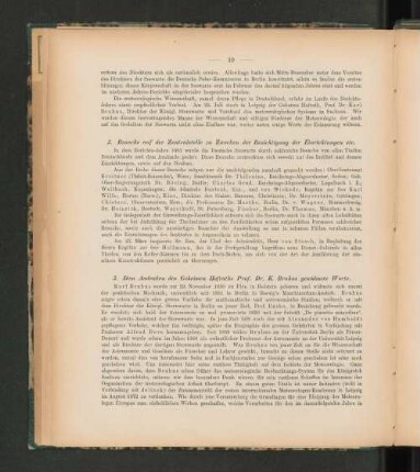 3. Dem Andenken des Geheimen Hofraths Prof. Dr. K. Bruhns gewidmete Worte.